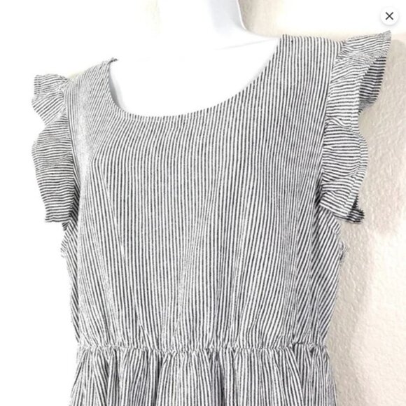 Maison Jules Linen Blend Striped Tiered Dress XL | Coastal, Feminine, Breezy Fit - Picture 3 of 8